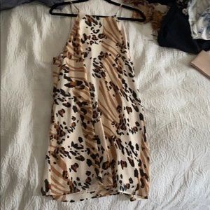 Halter neck mid length Leopard print dress